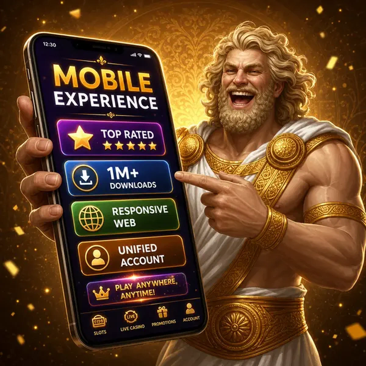 Speler downloadt de mobiele Savaspin-app met levendige binnenkomende meldingen